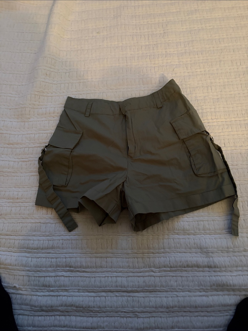 Olive Green Women's Cargo Shorts - Casual Utility Style